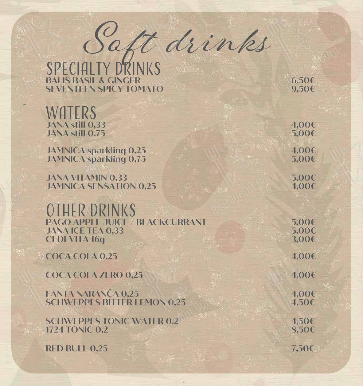 Основное меню per Bepa in Spalato