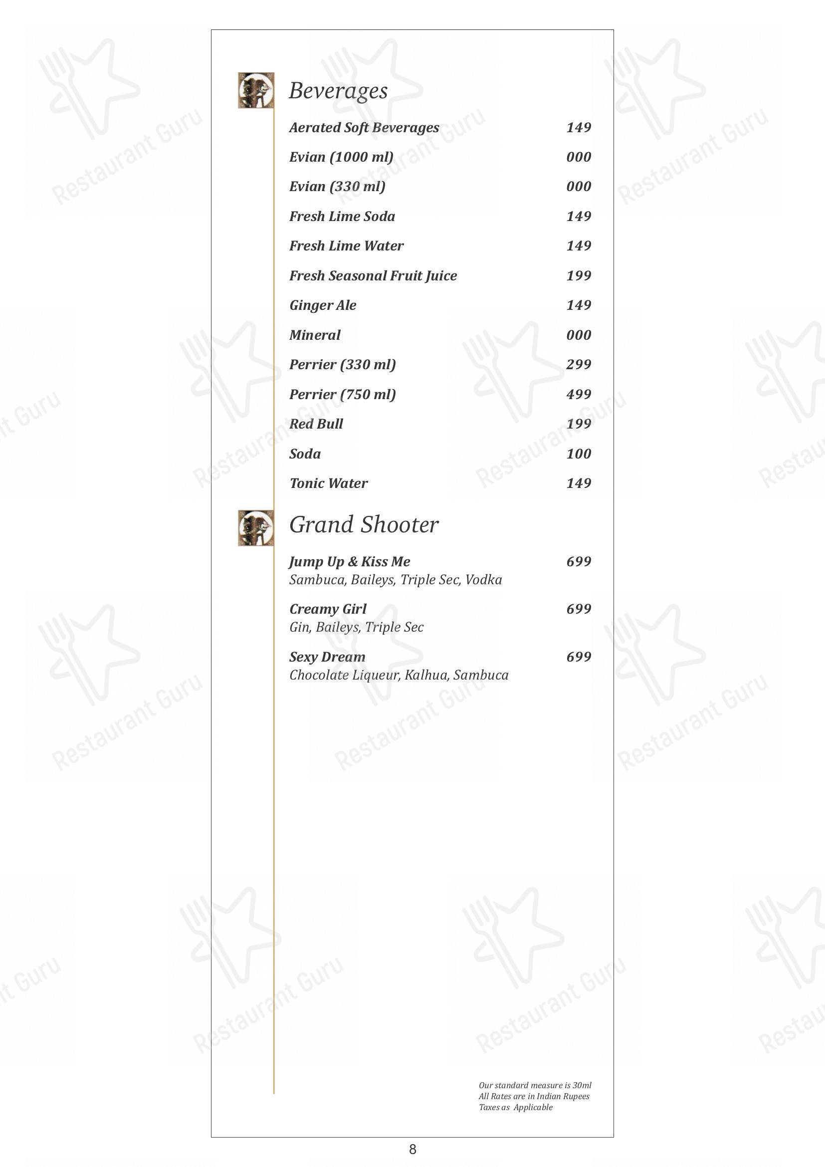 Menu for the Shebestan - Sterlings Mac restaurant