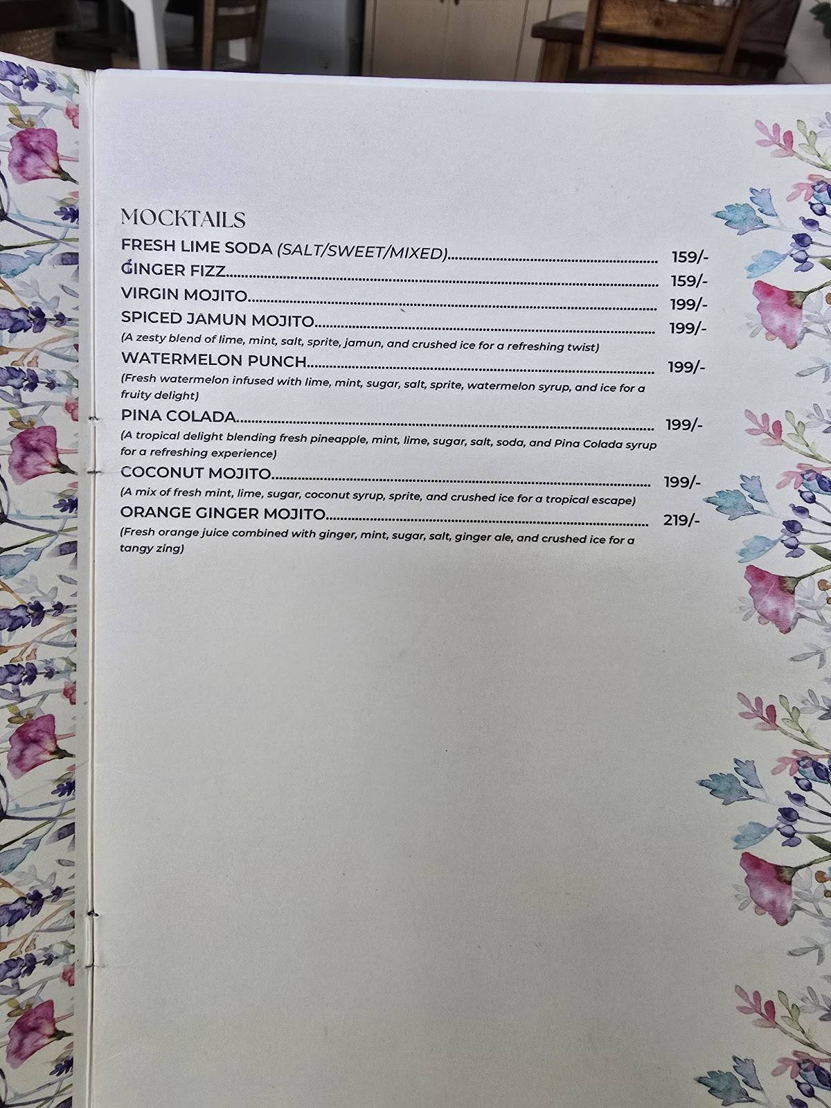 11 FLOWERS ROOFTOP CAFE menu