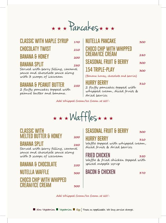 154 Breakfast Club menu