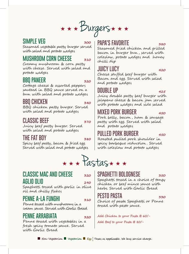 154 Breakfast Club menu