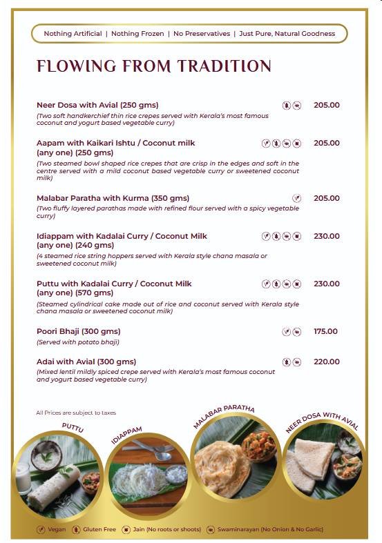 22nd Parallel menu