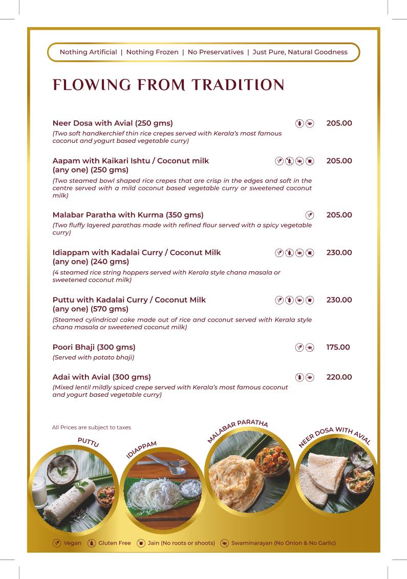 22nd Parallel menu