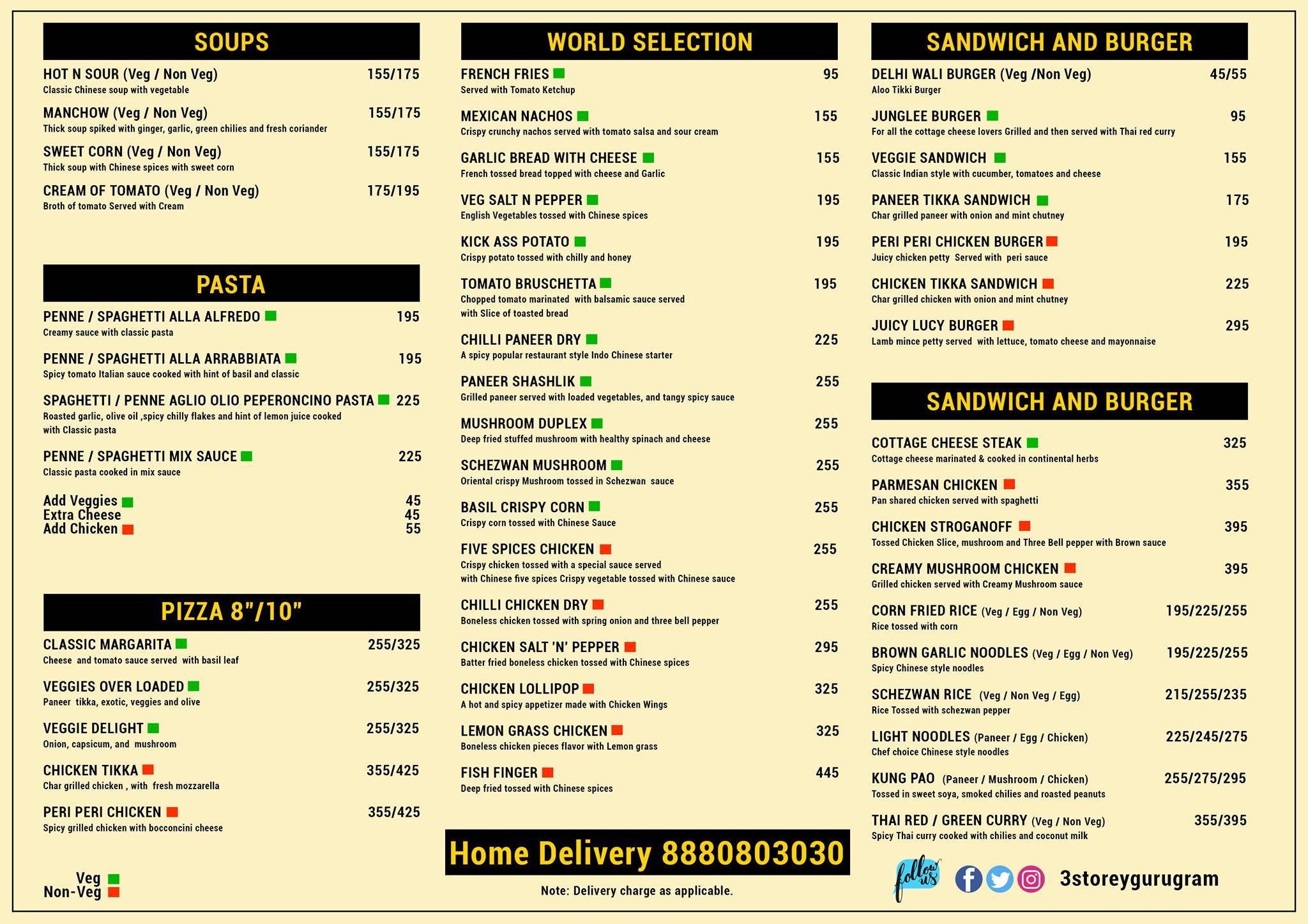 3 Storey - Cafe, Lounge & Restaurant with Rooftop menu