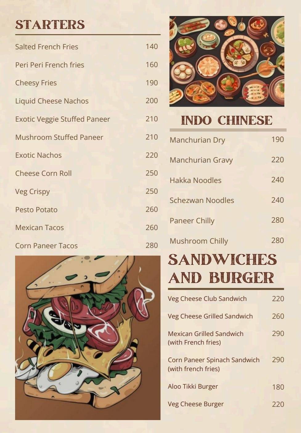 365 The Travel Cafe menu