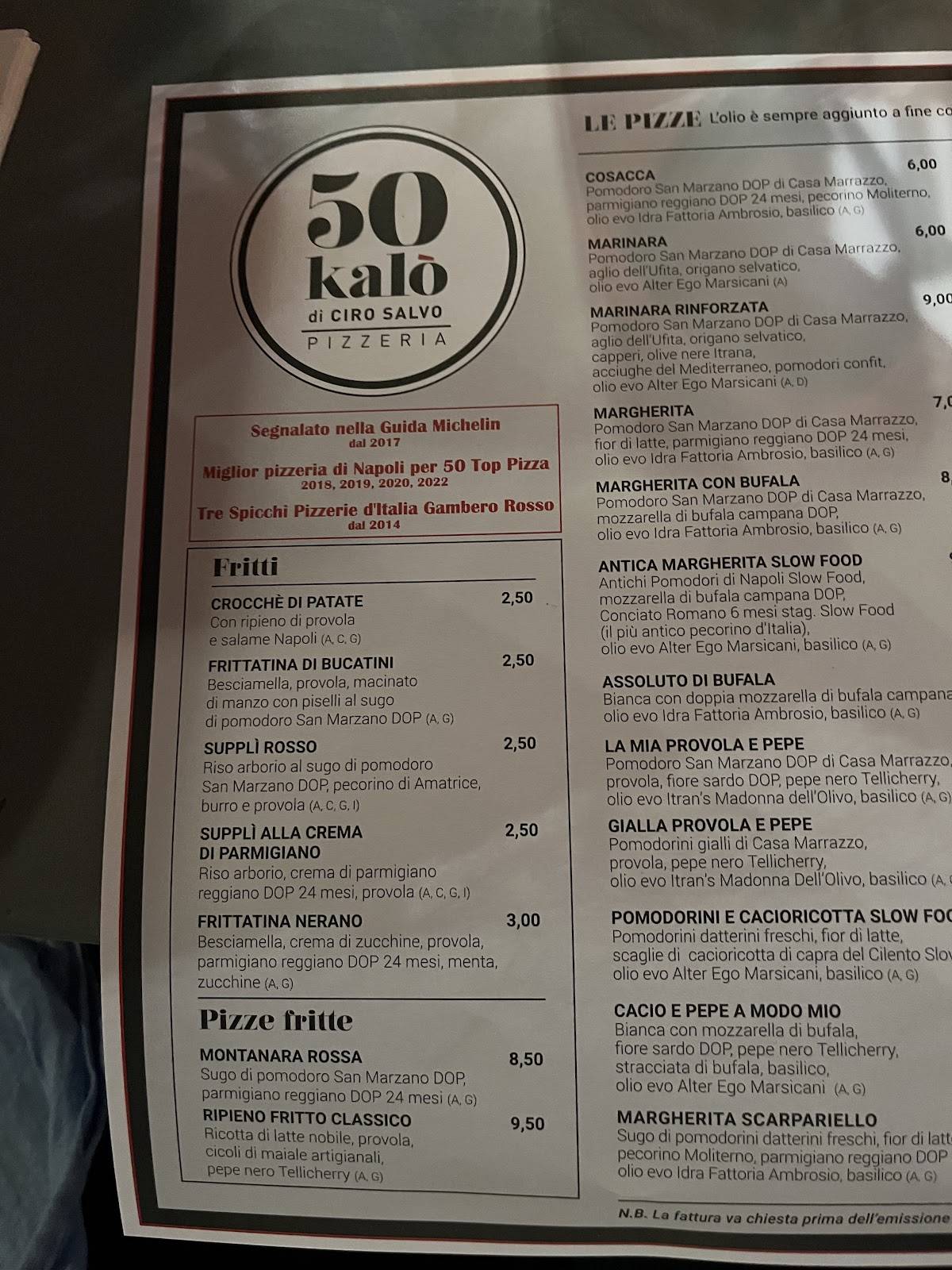 Menu di 50 Kalò 