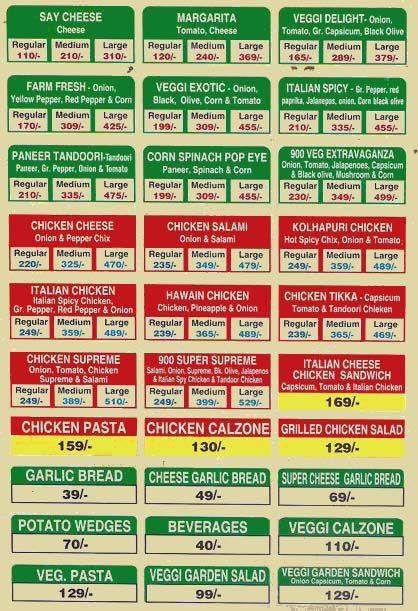 900 Degree Brick Oven Pizza - NOW OPEN menu