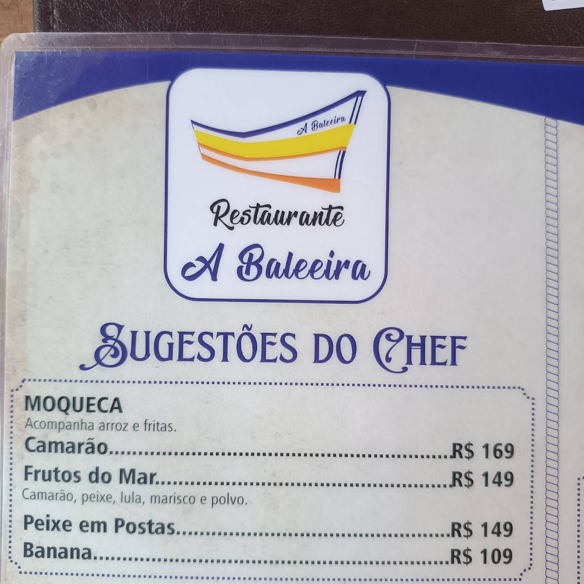 A Baleeira cardápio