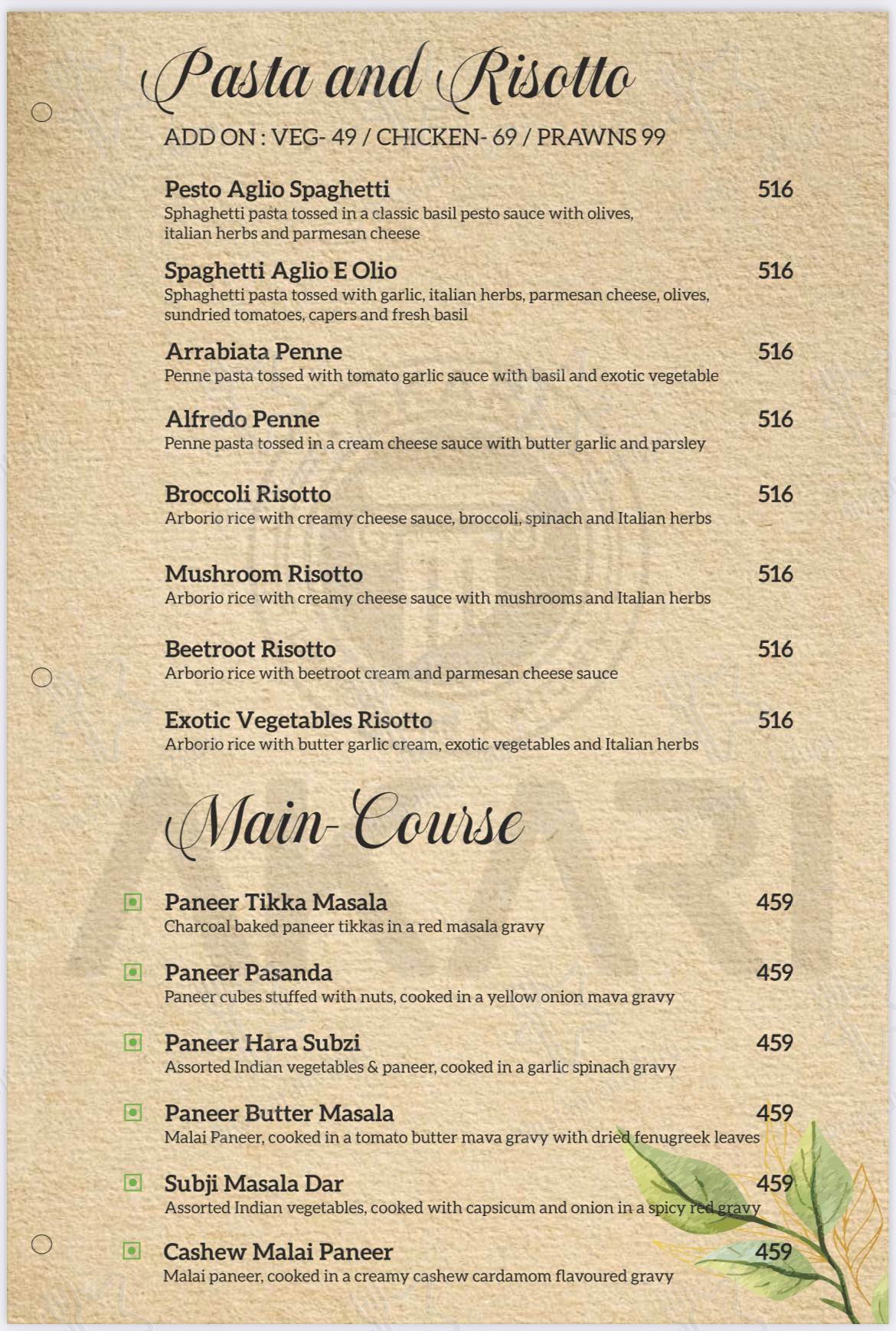 AKARI - Lounge, Bar & Kitchen menu - dishes and beverages