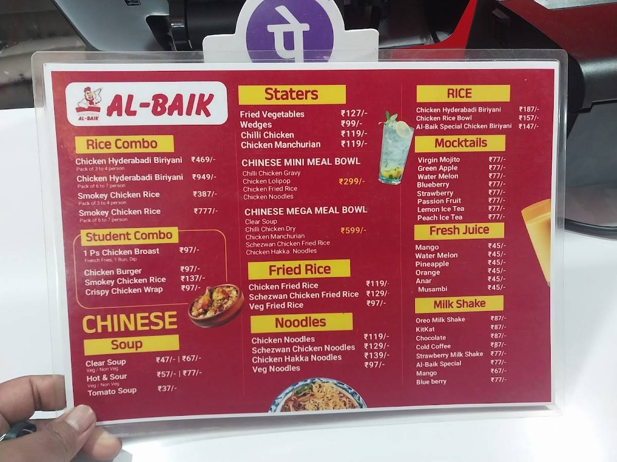 AL BAIK menu