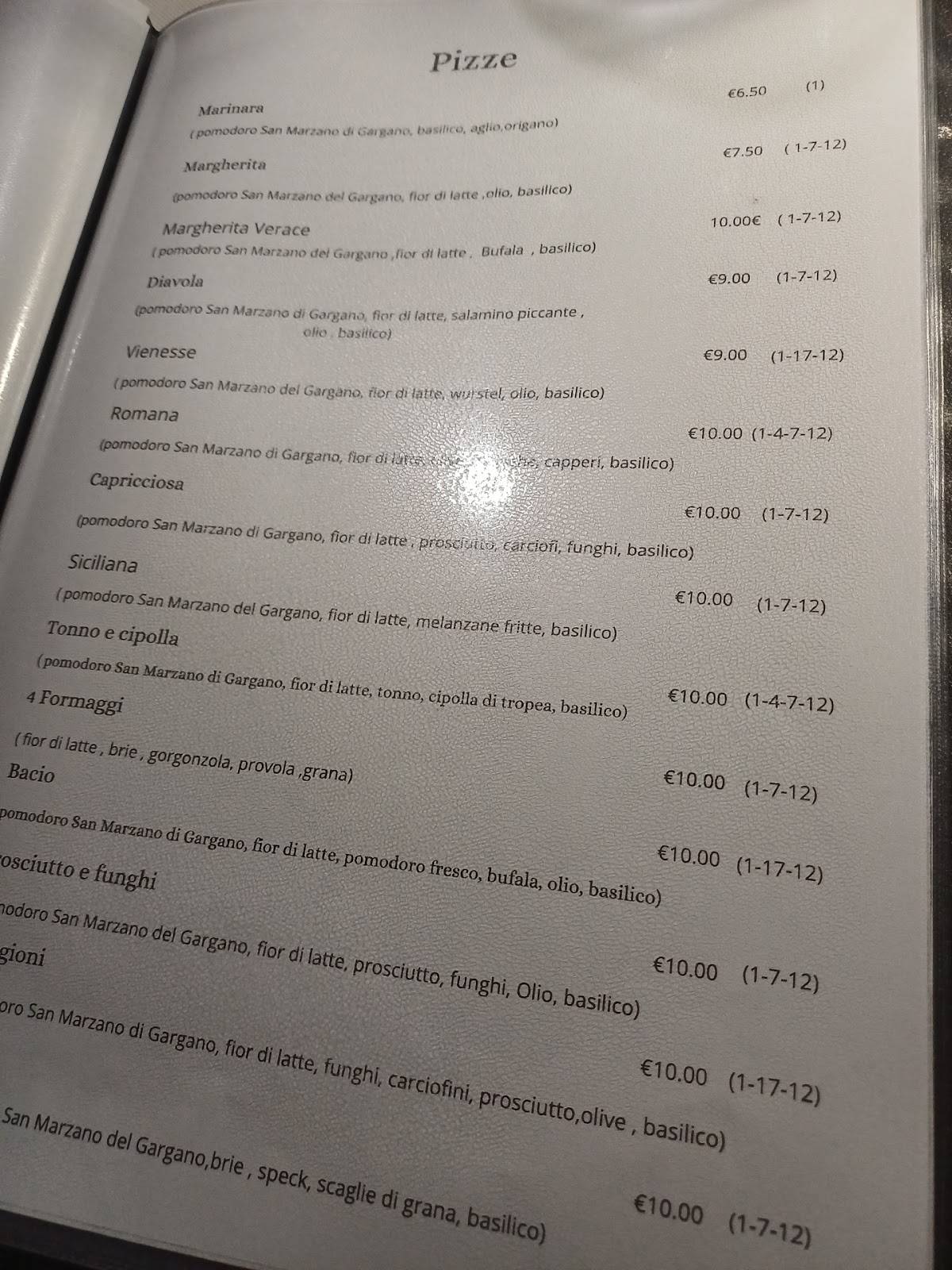 Menu di AL RUGANTINO RISTORANTE - PIZZERIA 