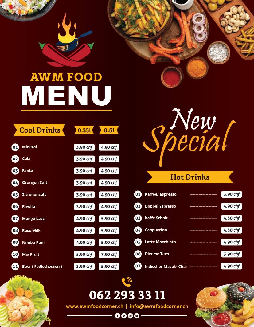 Menu di AWM Food Corner 