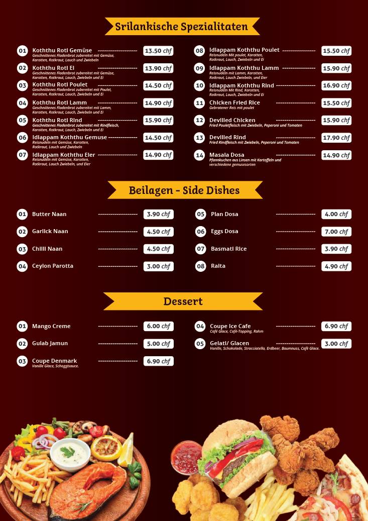 Menu di AWM Food Corner 