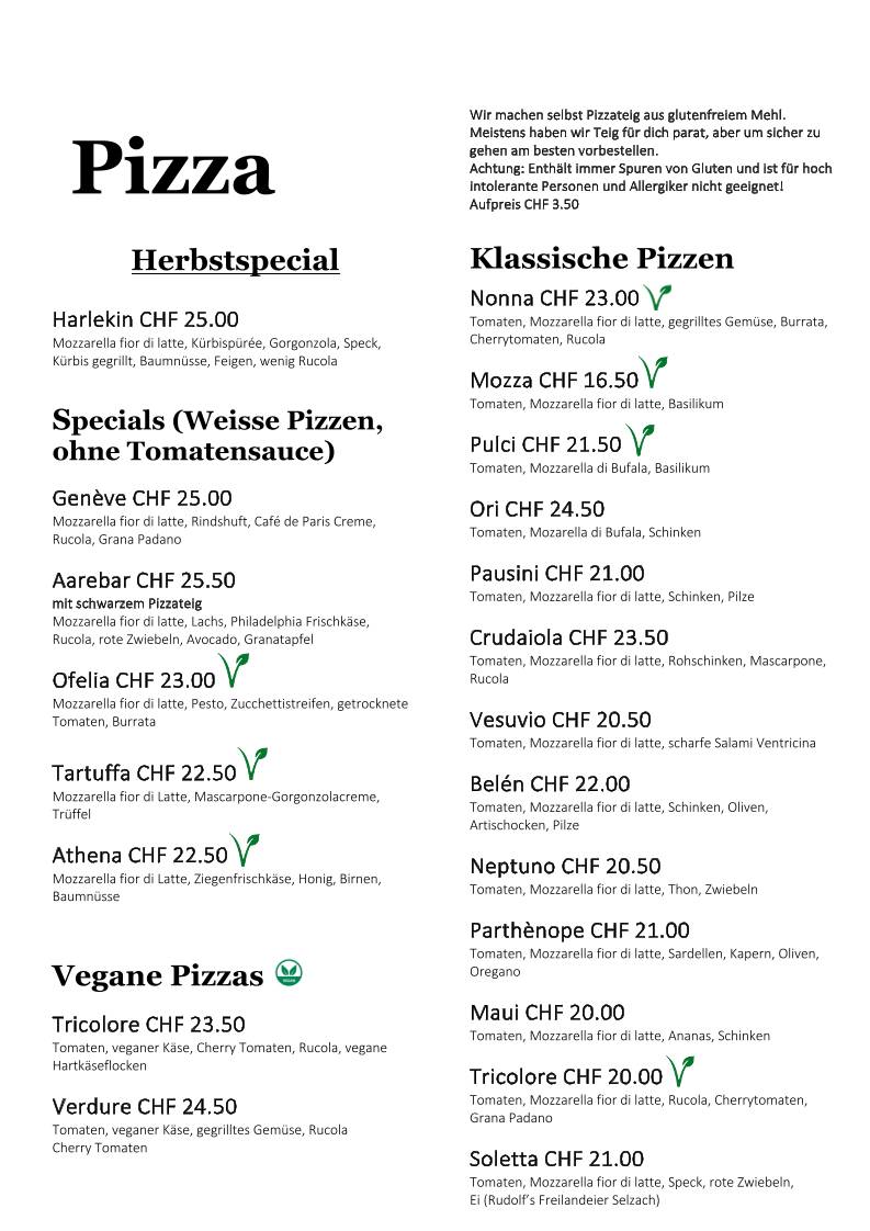 Menu de Aarebar