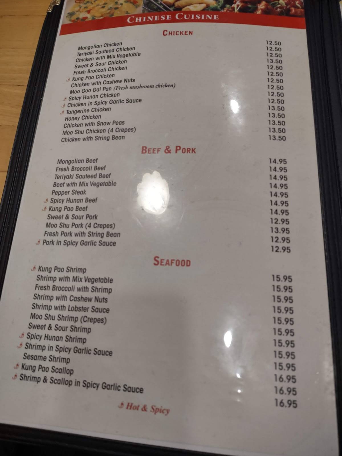 Menu at Ably Asian Cuisine restaurant, Jasper