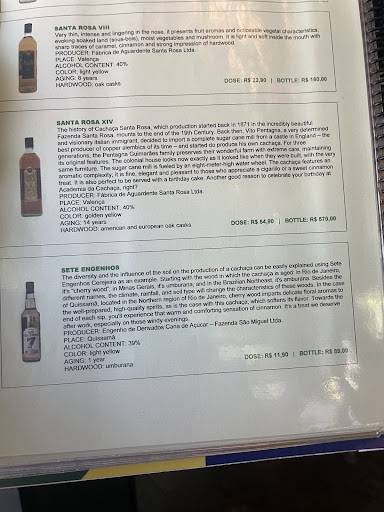 Academia Da Cachaça cardápio