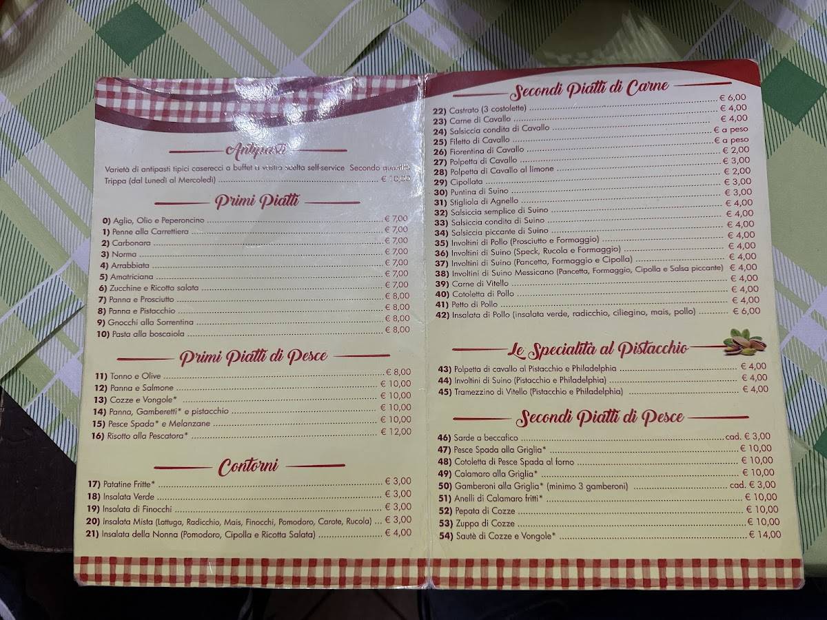 Menu di Trattoria Achille 