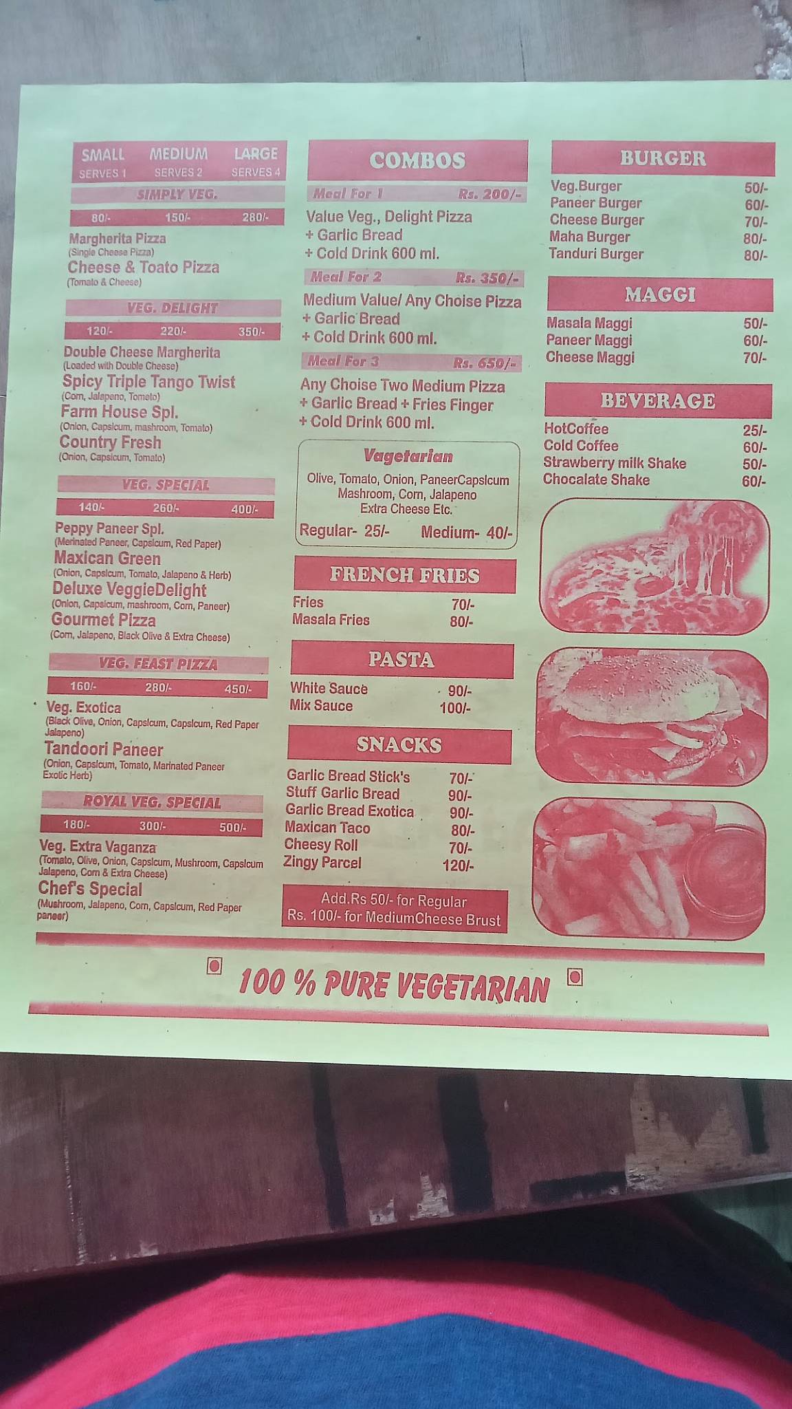 Ad pizza hub menu