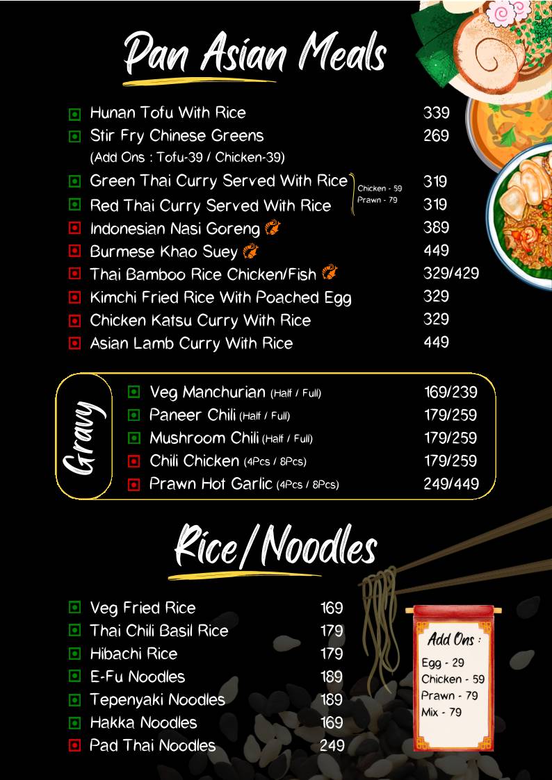 Adda Pan Asian menu