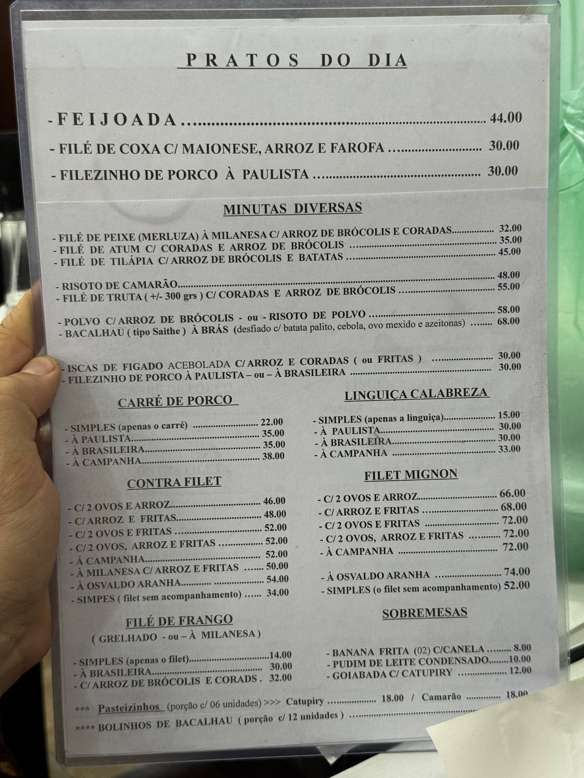 Restaurante Adriano cardápio