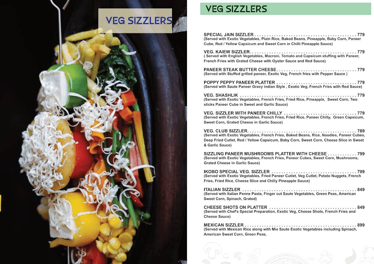 Ikobo Sizzlers menu