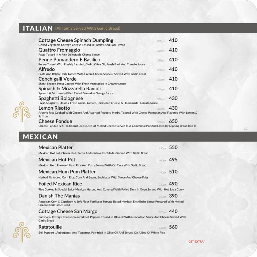 The Fountain - Banquet Hall, Party Lawn & Pool Side Restaurant Ahmedabad menu