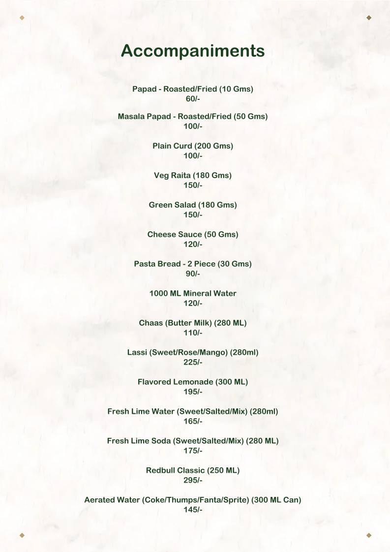 The House of Makeba - Veg Restaurant in Bhat, Ahmedabad menu