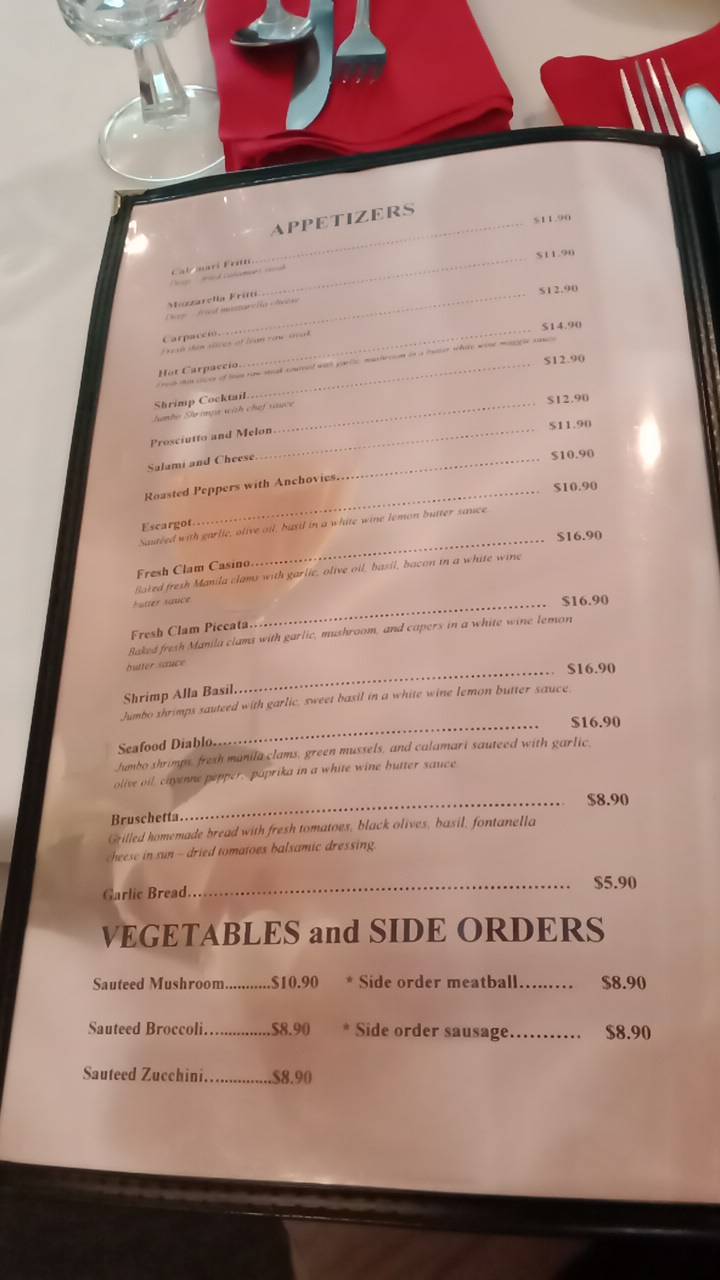 Menu at Palazzo Ristorante Italiano restaurant, Aiea, 99080 Kauhale St