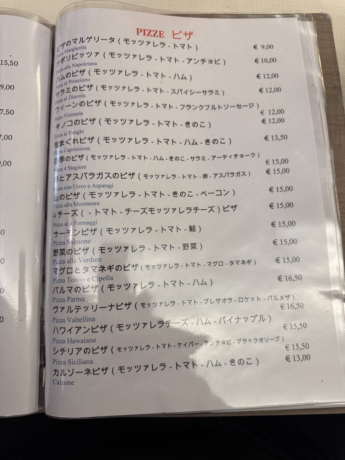 Menu di Al Chianti 