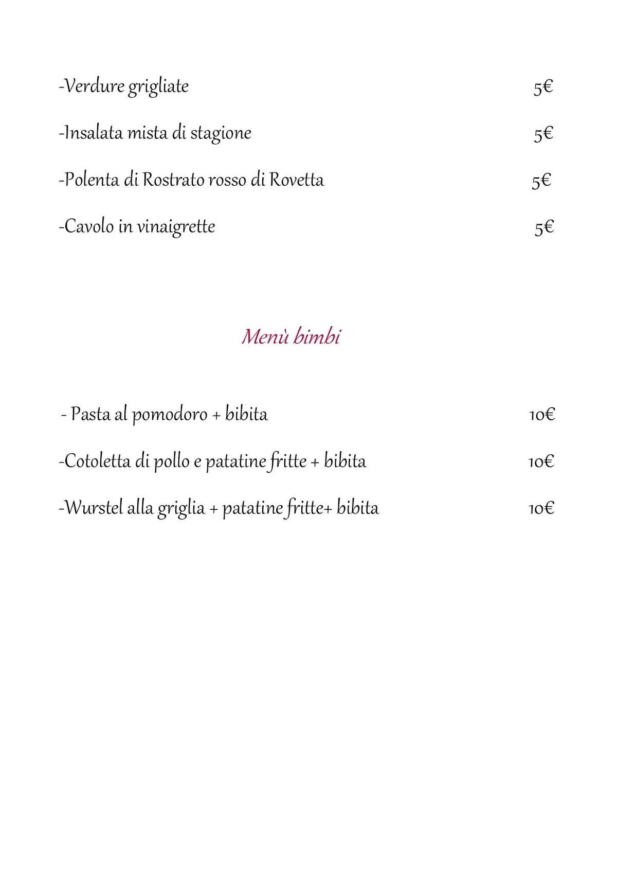 Menu di Al Filatoio Ristorante Pizzeria 