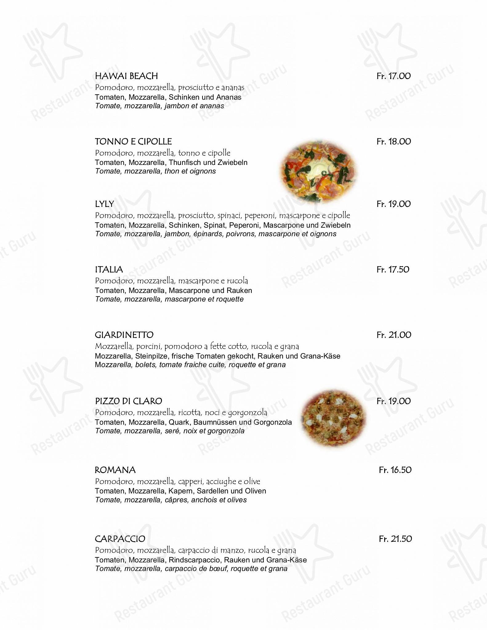 Коктейльная карта per Al Giardinetto in Biasca