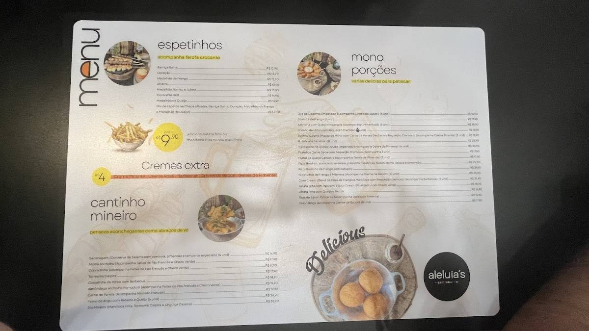 Aleluia’s Gastrobar cardápio