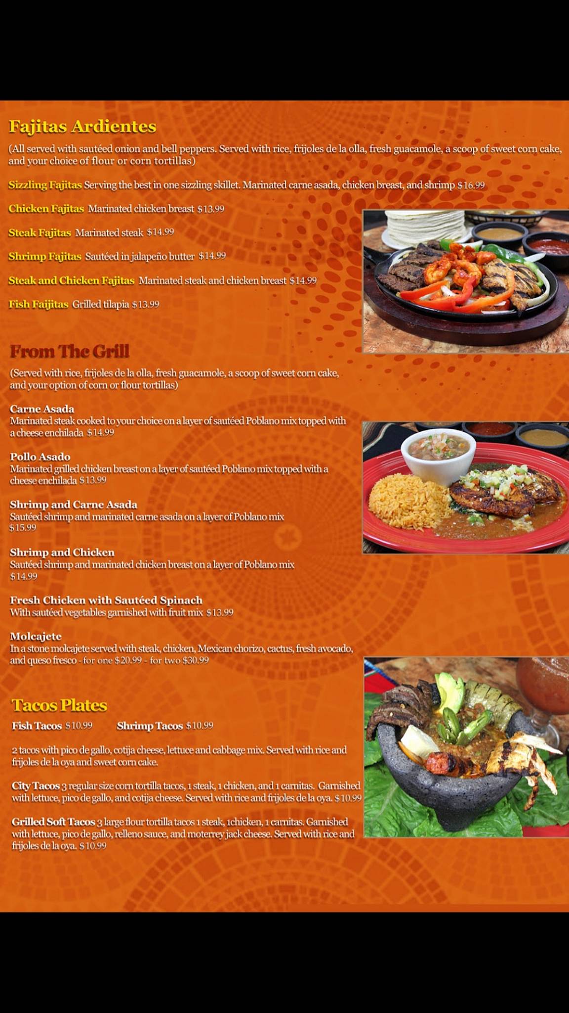 Menu at Chonitos Mexican Restaurant, Alhambra