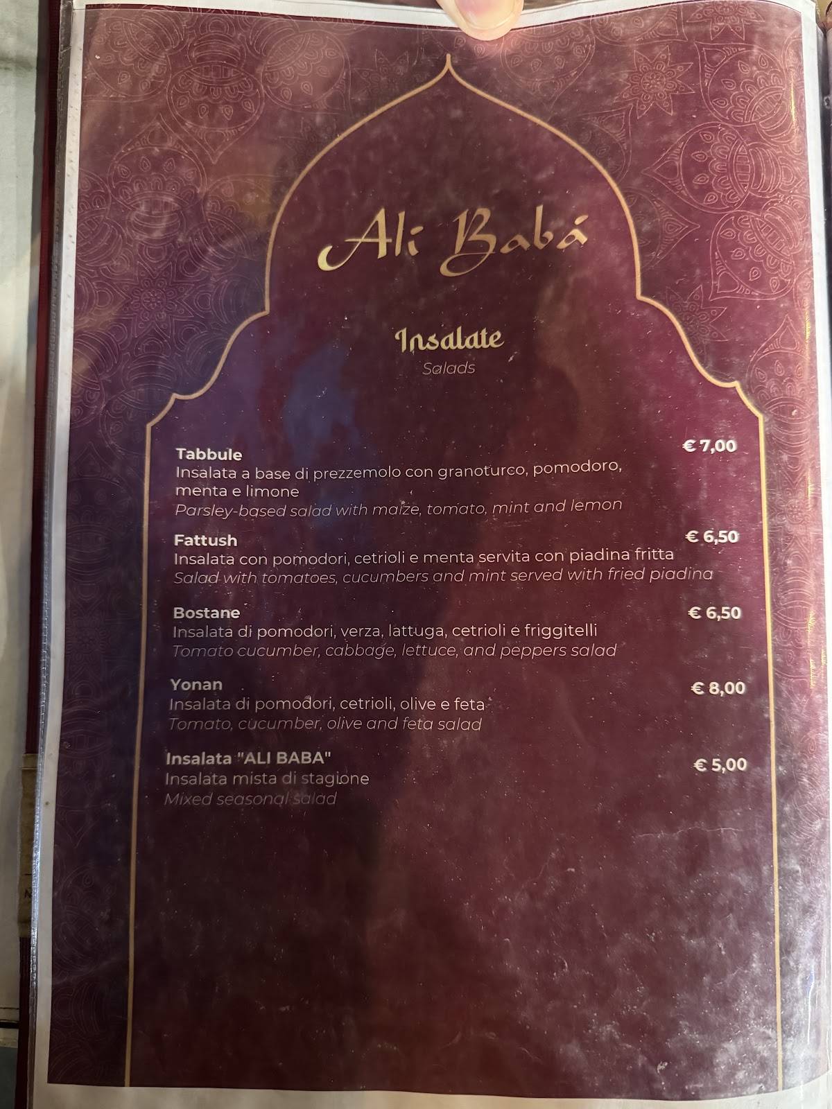Menu di Ristorante Alibabà 