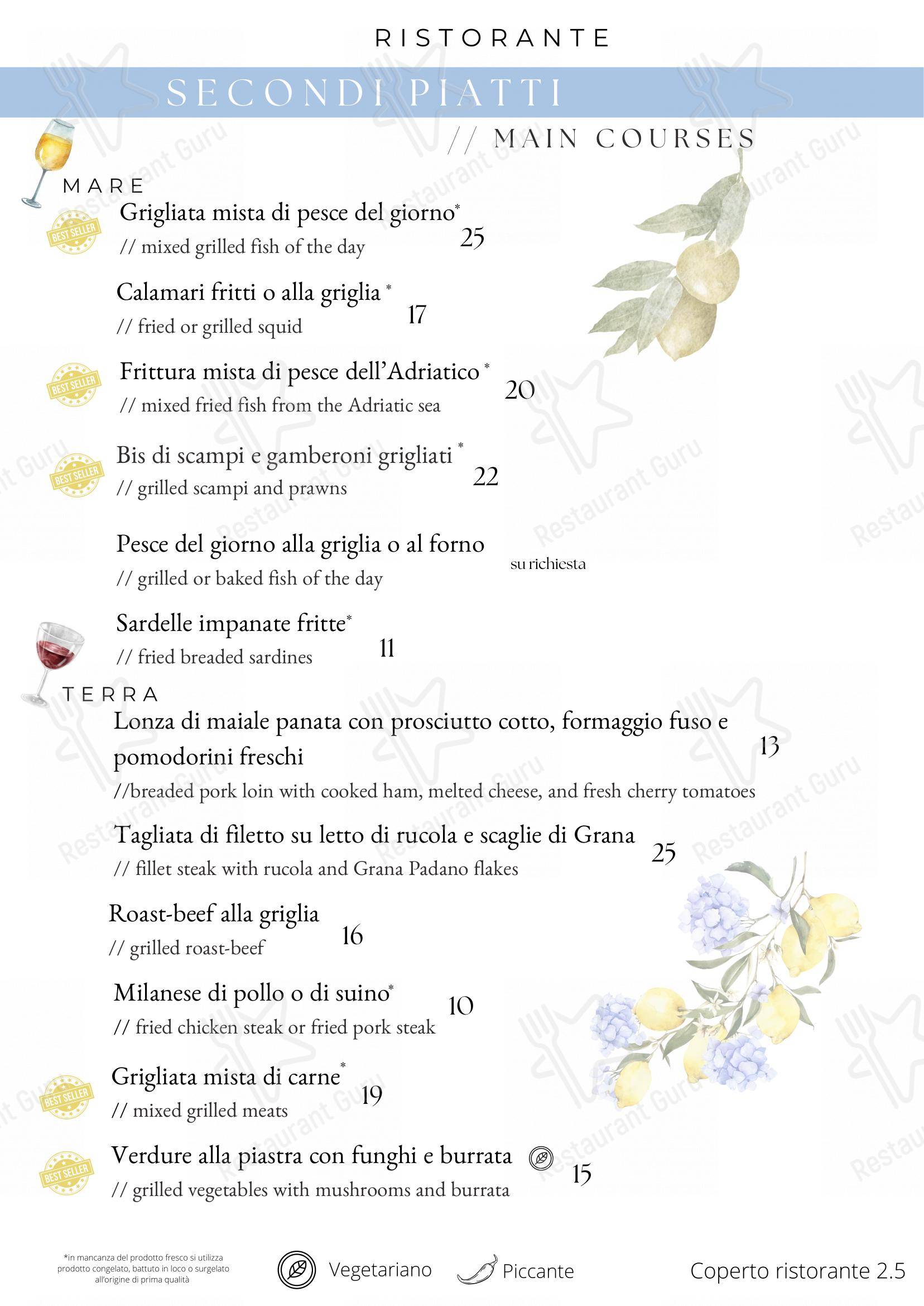 Menu per Alla Pergola - Albergo - Ristorante - Pizzeria pizzeria