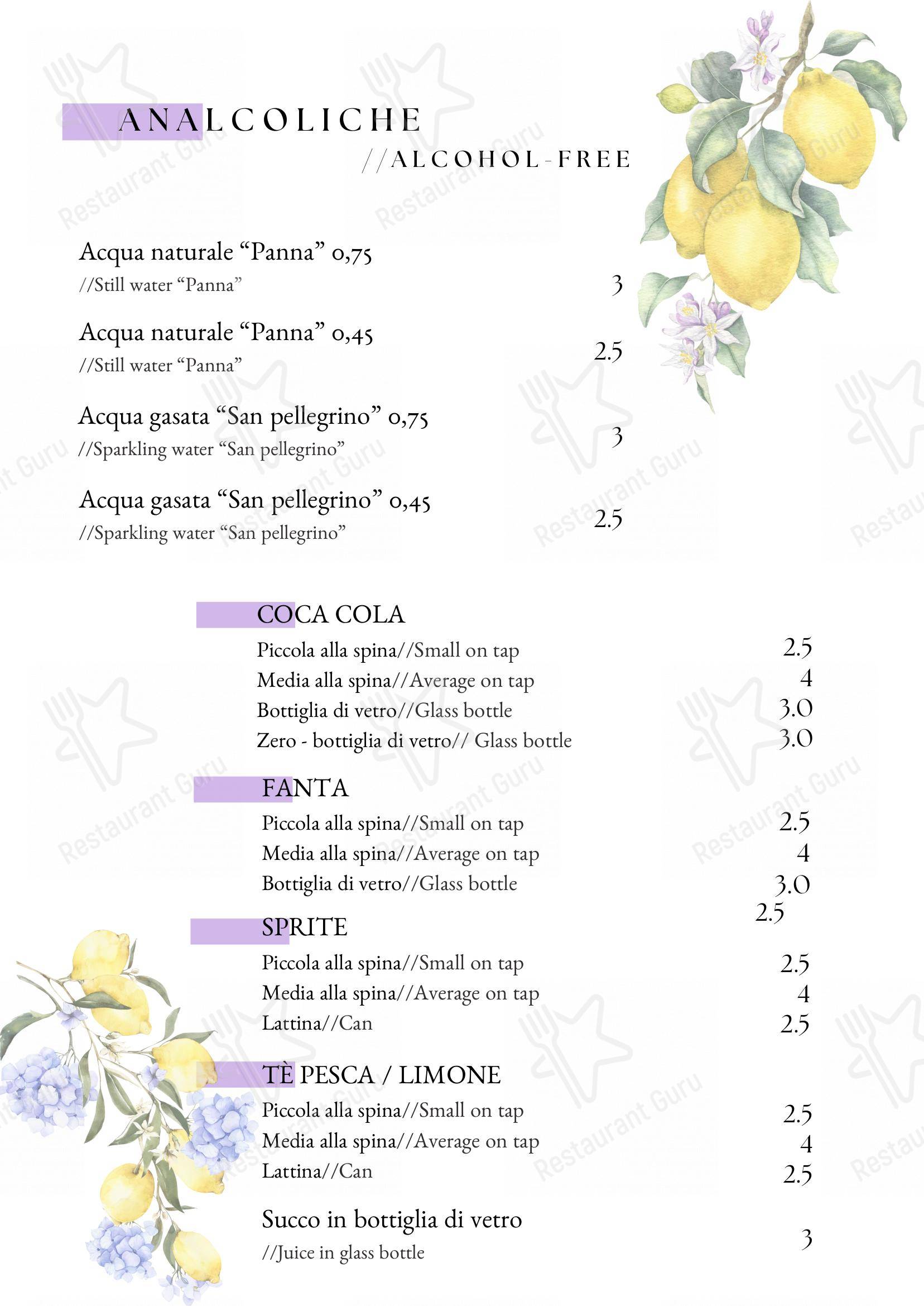 Menu per Alla Pergola - Albergo - Ristorante - Pizzeria in Cormons