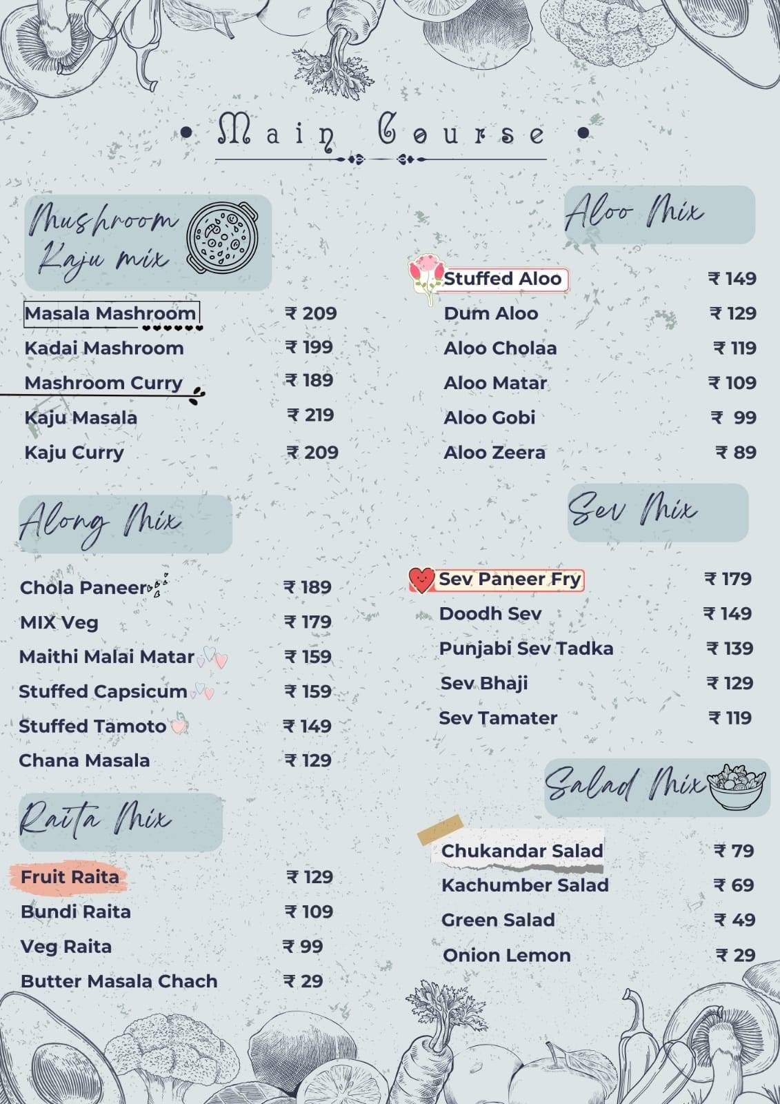 Alora Cafe & Restaurant menu