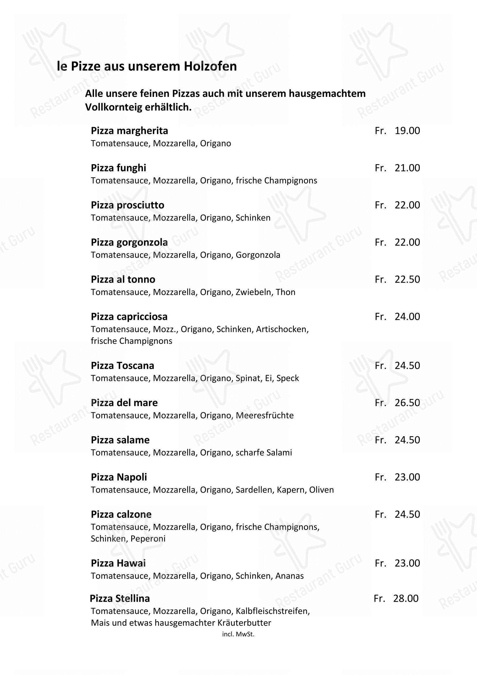 Menu per Altstadt Pizzeria zur Mühle in Sursee