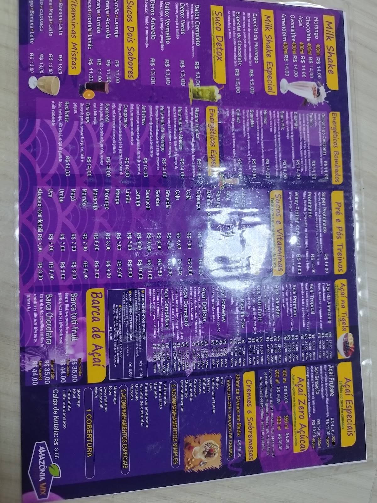 Amazônia Mix - Arcoverde cardápio