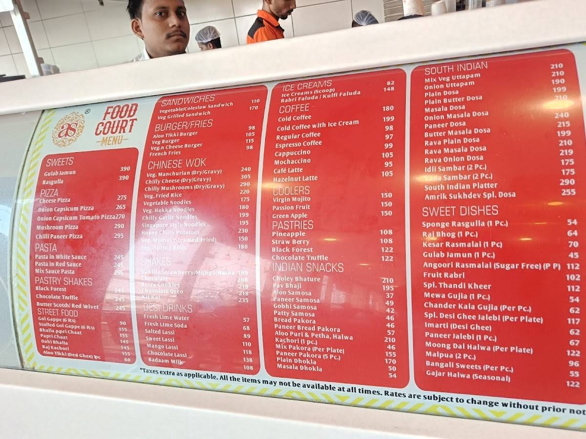 Amrik Sukhdev menu