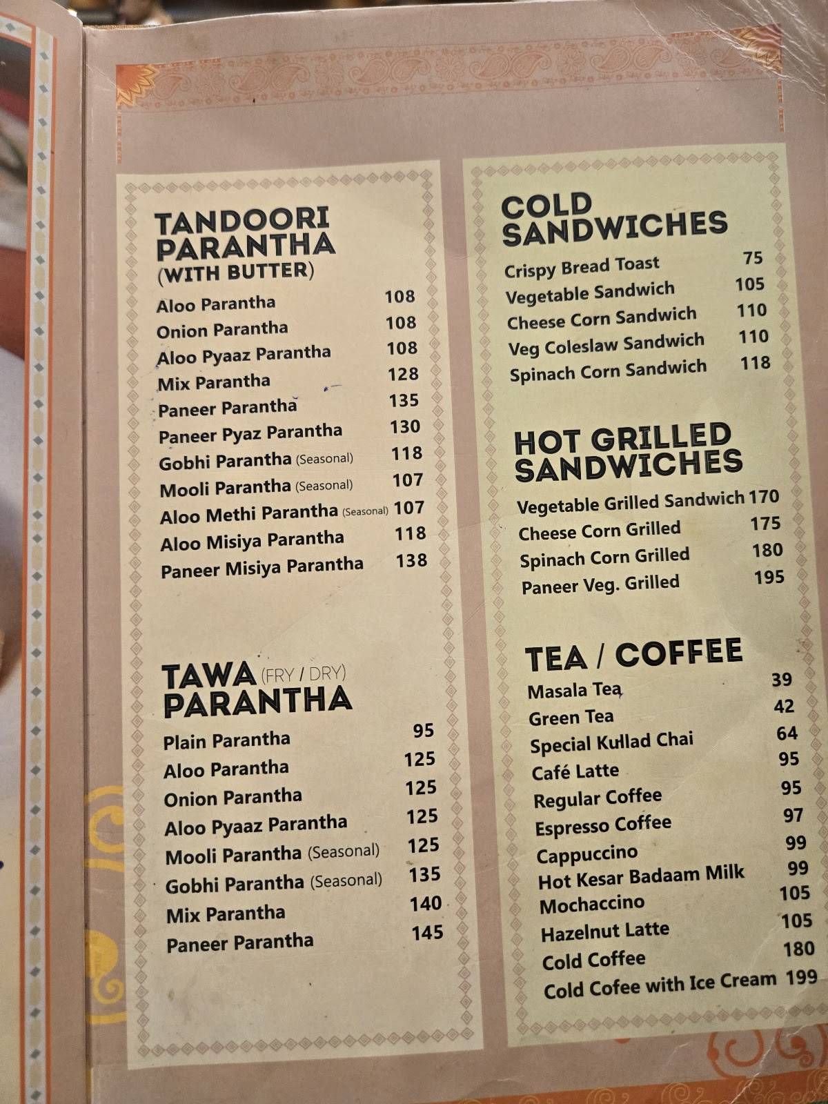 Amrik Sukhdev menu