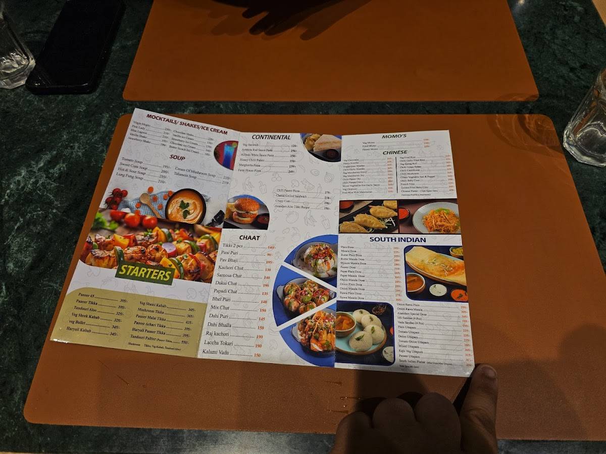 Anandam menu
