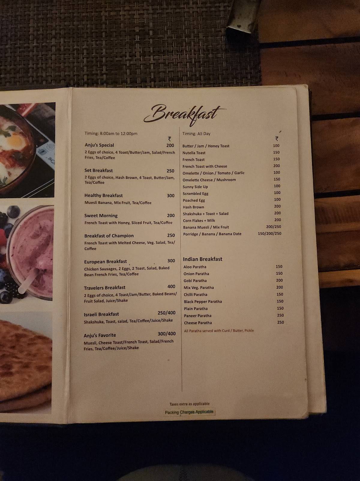 Anju Coco Resto menu