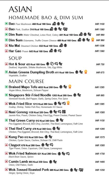 AnnaMaya FoodHall - Andaz Delhi menu