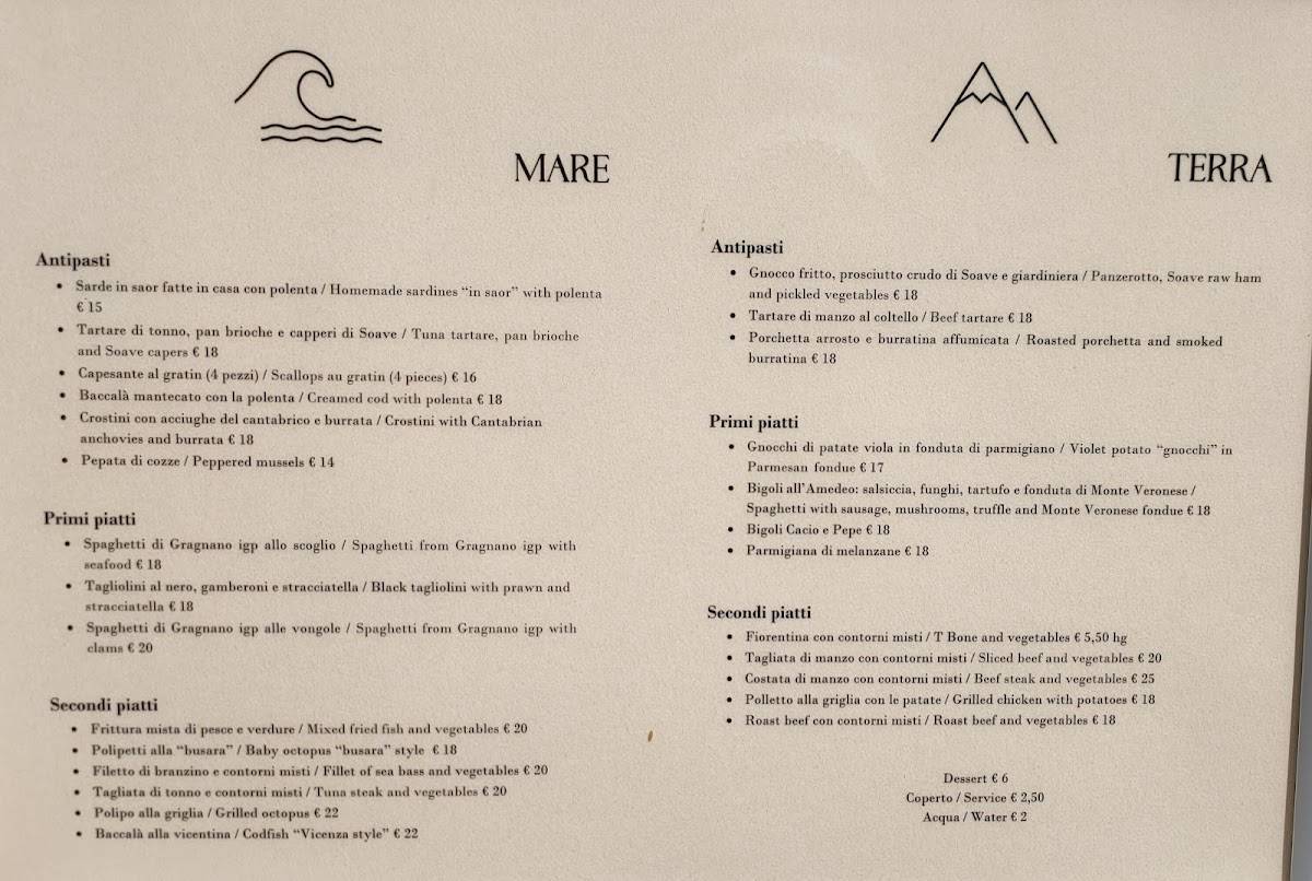 Menu di Antica Trattoria da Amedeo
