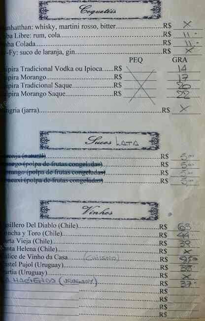 Anticuário Resto Bar cardápio