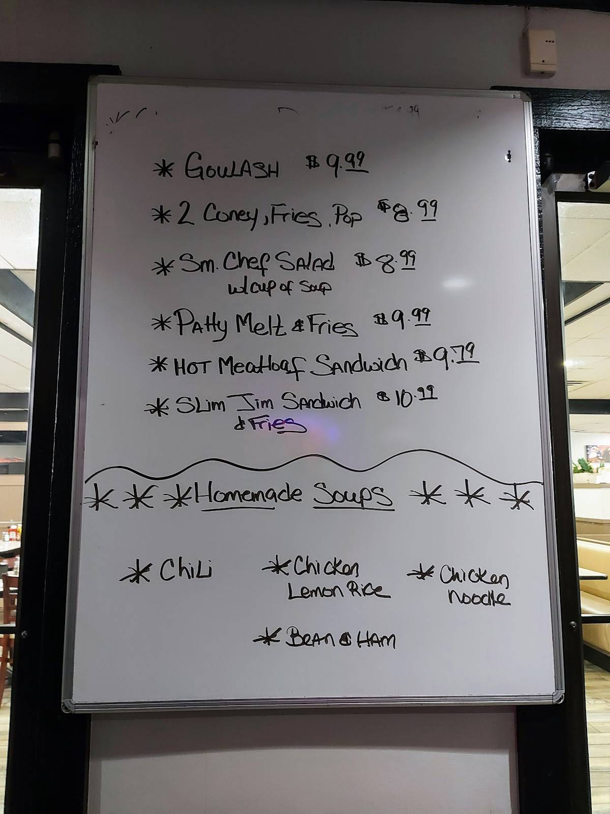 Menu at Antonio's Coney Island restaurant, Flint