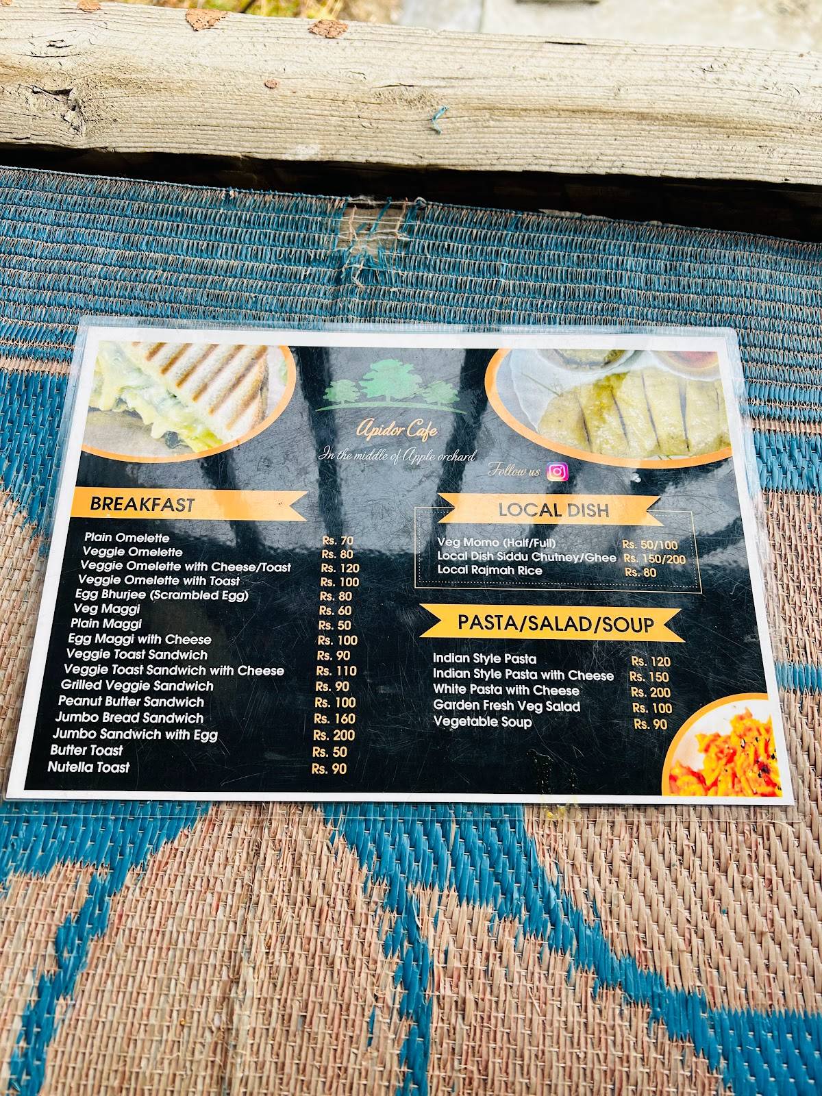 Apidor Cafe menu