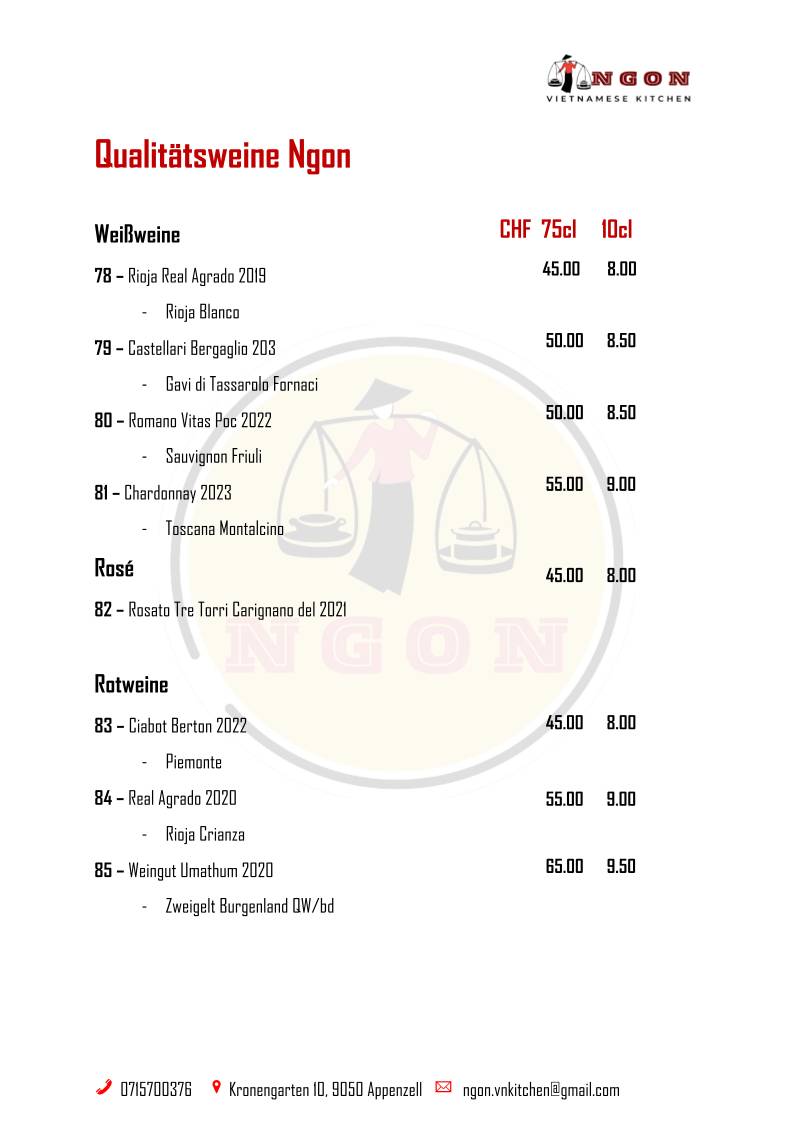 Menu di NGON Vietnamese Kitchen 