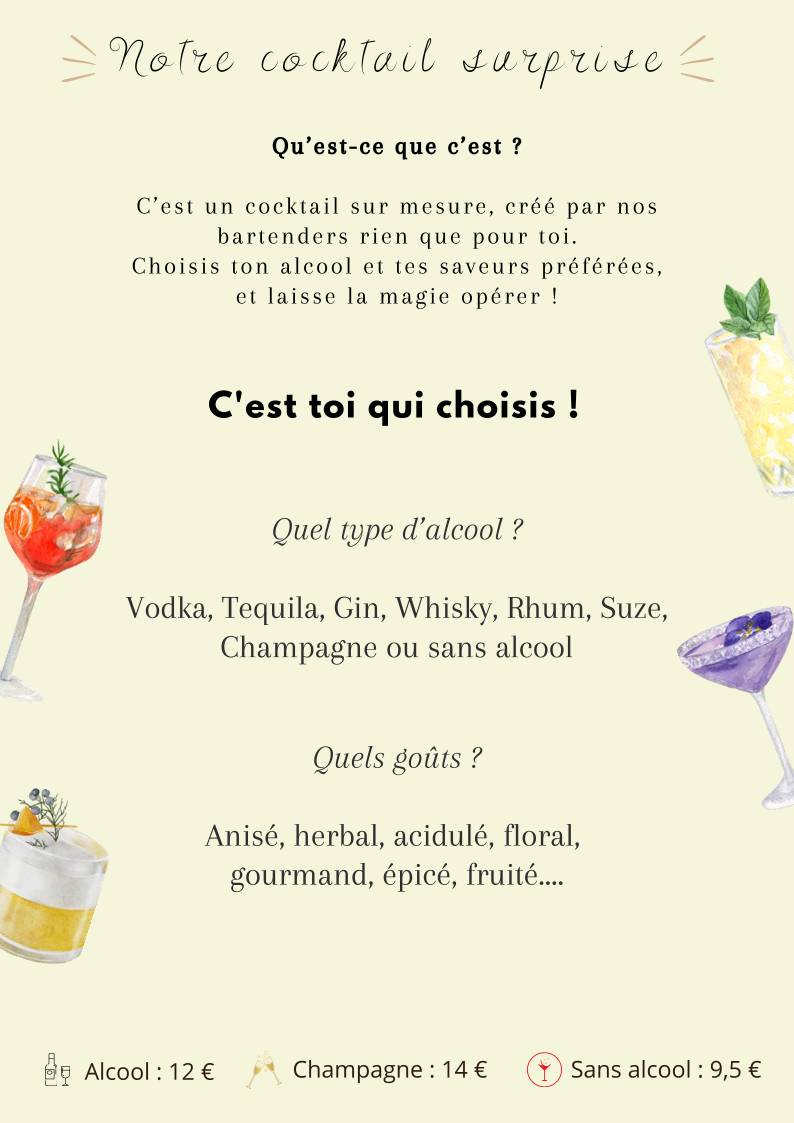 Menu de 54 Cocktails Bar - Arras